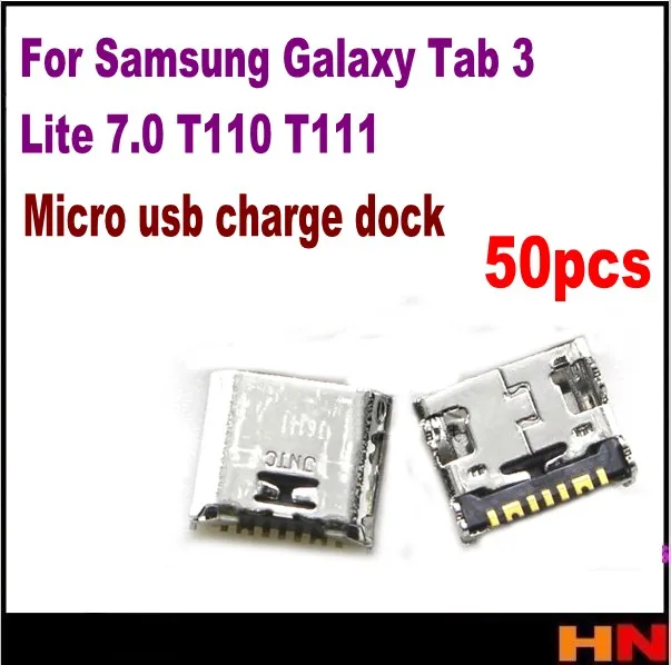 50 шт. для Samsung Galaxy Tab 3 Lite 8. 0 T110 T111 micro usb разъем зарядки и подключения док