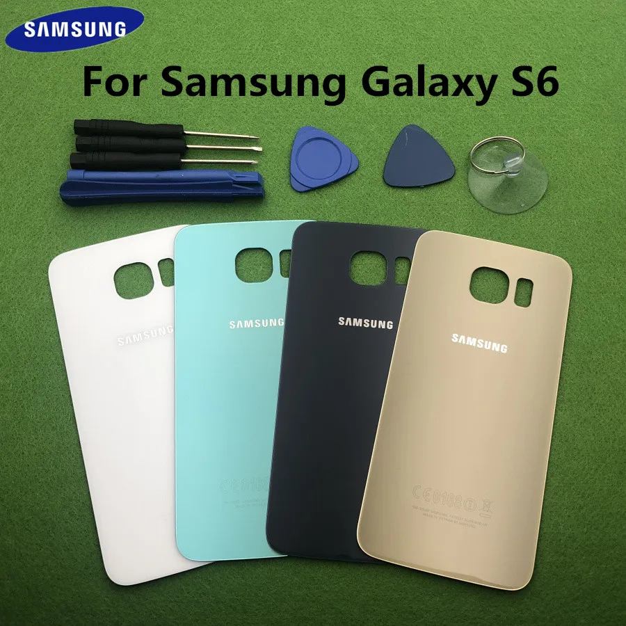 Оригинальная задняя крышка батарейного отсека стеклянная для Samsung Galaxy S6 G920 G920F +