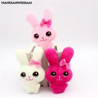 1pcs cute plush bow tie rabbit toys small pendant doll creative mini soft stuffed conjoined beauty toy dolls for kids gifts 12cm