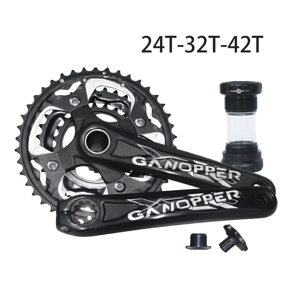 175mm 24T-32T-42T 104BCD MTB Горный шоссейный велосипед crankset 172,5/175 мм BMX велосипедный Кривошип набор нижняя часть 68BB 10 S бензопилы подходит shimano deore Alivio часть - Цвет: 175mm 24T-32T-42T