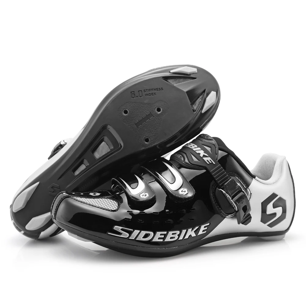 Sidebike/Обувь для велоспорта; SPD KEO; Ультралегкая обувь для гонок и шоссейного велосипеда; мужские и женские дышащие кроссовки для велосипеда; цвет черный, красный, белый