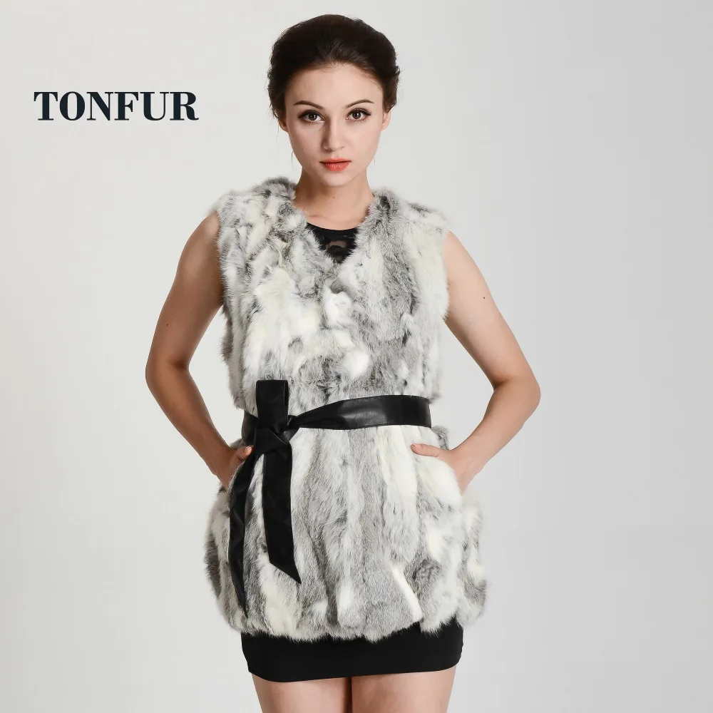 Новое поступление 2019 жилет из натурального кроличьего меха женский роскошный