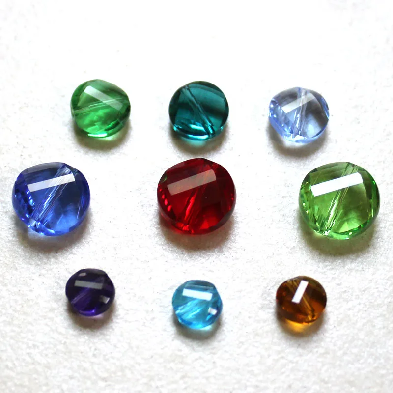 

StreBelle Glass Loose Beads Twist Button Shape Multi Colors Transparent 6mm 8mm 10mm 100PCS 2021 New DIY Jewelry Bead