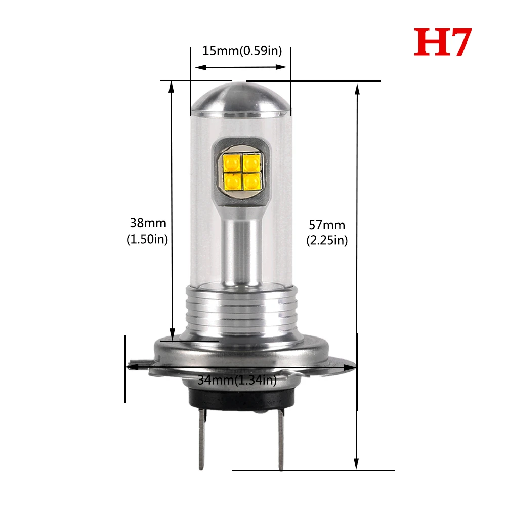 CJXMX 2 шт. H1 H3 H7 H11 9005/HB3 9006/HB4 светодиодная Автомобильная противотуманная фара 12 В 1500LM