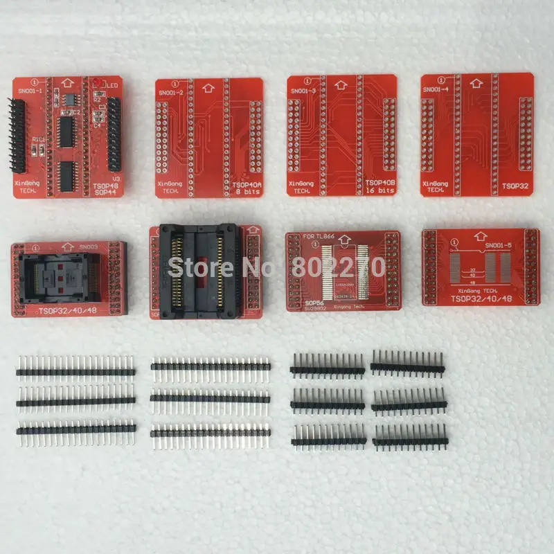 complete standard 20mm TSOP adapter set for TL866CS/TL866A programmers support TSOP32 TSOP40 TSOP48 and SOP44 package chips | Компьютеры и