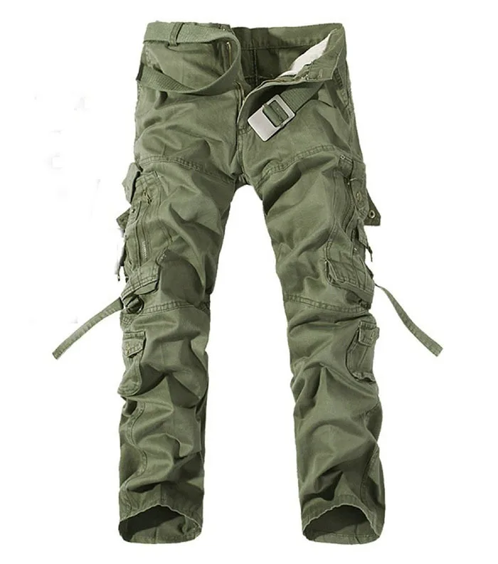 

New 2017 Military Army Camouflage Cargo Pants Plus Size Multi-pocket Overalls Trousers Men 6 Color