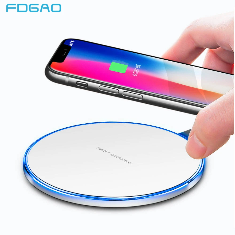 FDGAO Qi Беспроводное зарядное устройство для iPhone XS Max XR X 8 Plus 10 Вт USB быстрая
