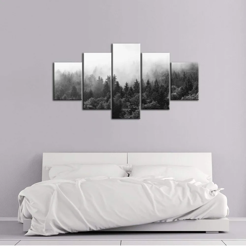Nordic Decoration Forest Lanscape Wall Art Canvas Poster and Print Painting Decorative Picture for Living Room Home Decor | Дом и сад