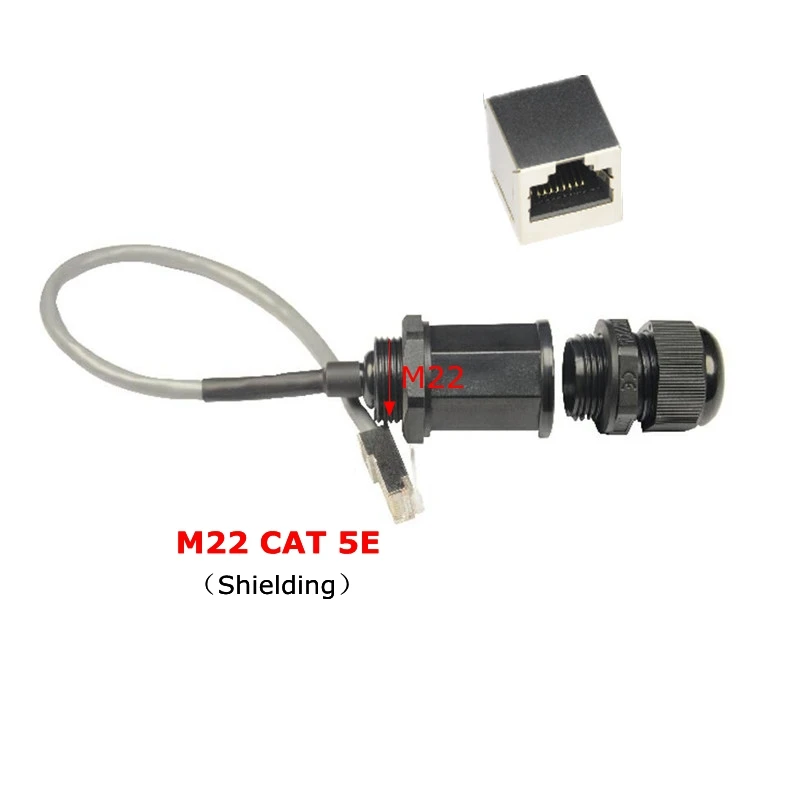 0,25 м CAT5E RJ45 водонепроницаемый M22 экранирующий сетевой кабель Ethernet LAN RJ 45 IP68 водонепроницаемый разъем для наружной IP-камеры AP