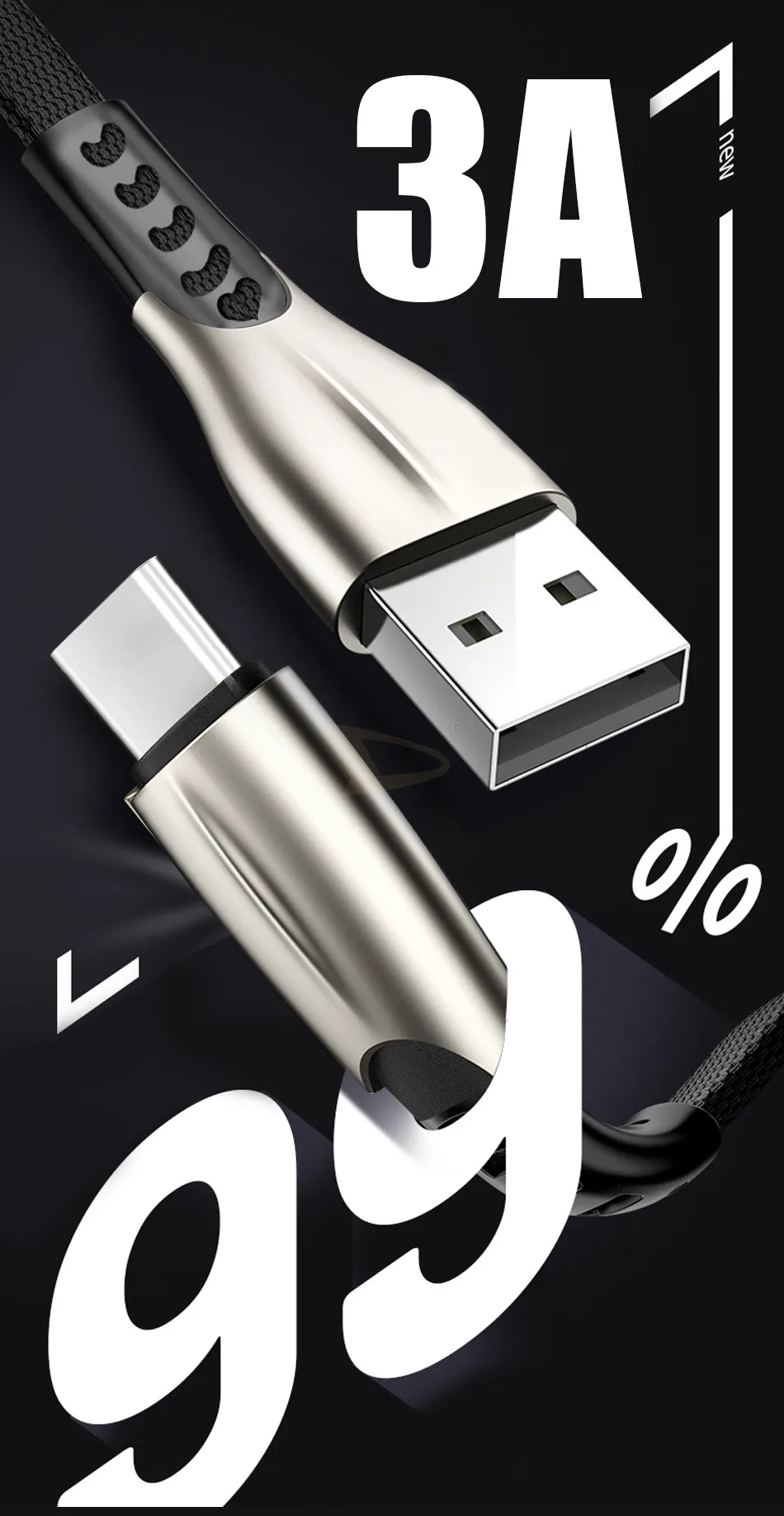 2 м 3 м 3 А 3 А Быстрая зарядка USB кабель type C зарядное устройство для samsung S10 S9 S8 Note 9 Android кабель для передачи данных для мобильного телефона type c зарядное устройство