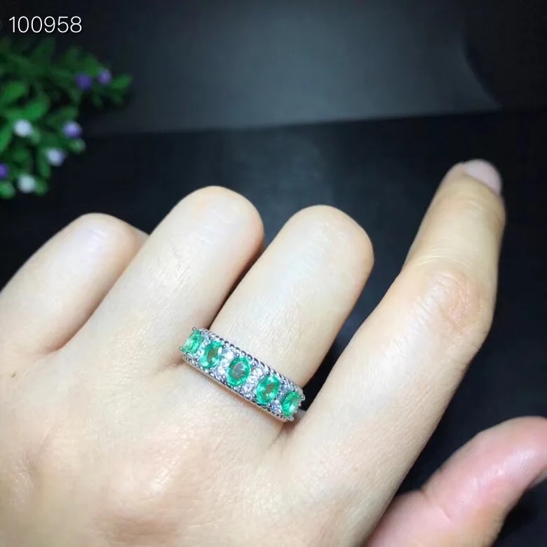 Кольцо с натуральным изумрудом, 925 серебро, Изумрудный Кристалл чистый, чистый натуральный, от природы