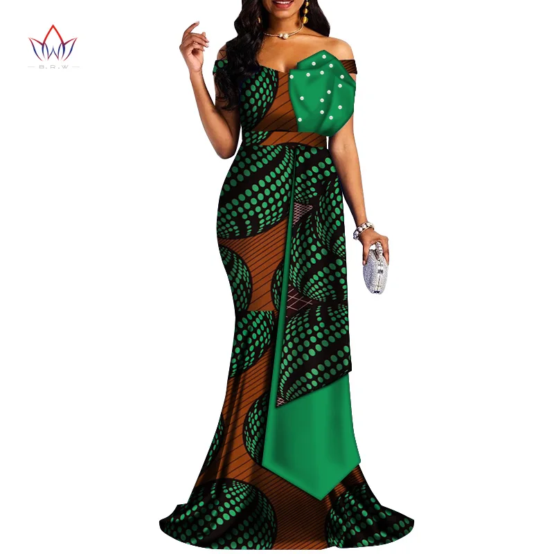 2019 африканские платья для женщин Базен Riche стиль Femme африканская одежда Леди