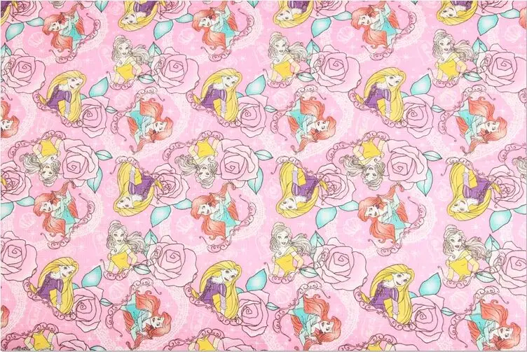 2. Pink 140 см ширина русалка принцесса печати Фиолетовый хлопок ткань для девочек одежда Hometextile наволочка шитье лоскутное DIY-BK463 - Цвет: 2. Pink