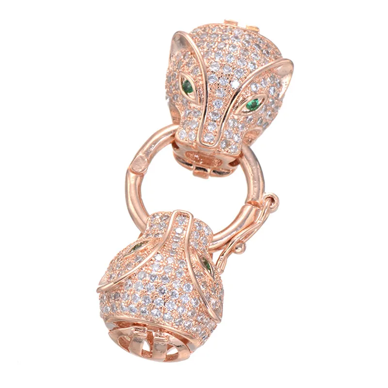 platinum Хит, голова животного, Bijoux, циркон, пантера, плавающие амулеты для браслетов и ожерелья, большие микро медные застежки, ювелирные изделия Berloque - Окраска металла: platinum