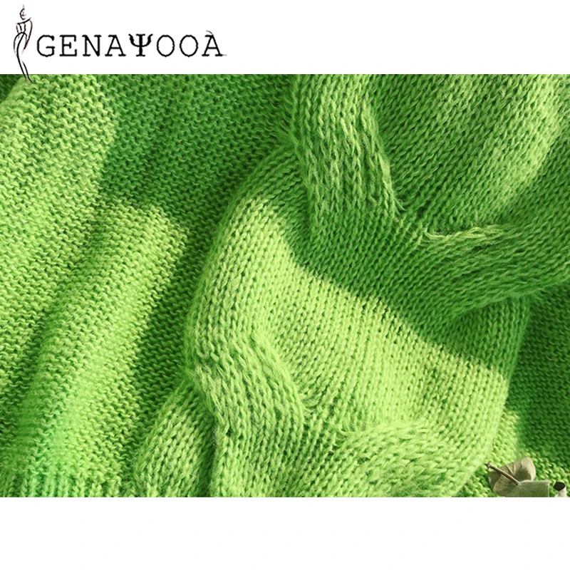 Genayooa Loose Autumn Knitting Sweater Pullovers Women Long Sleeve Ladies Sexy Jumpers Soft Hollow Out Sweater Woman Winter