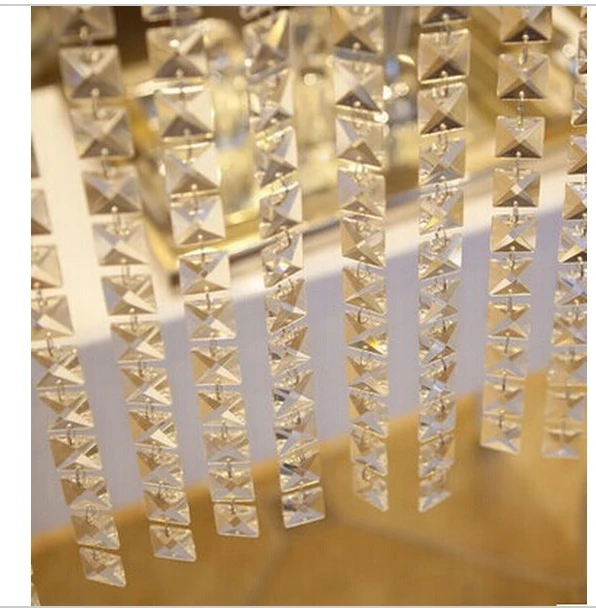 

20meters crystal glass square beads chain door/window curtain decorative partition curtain finished porch window curtain