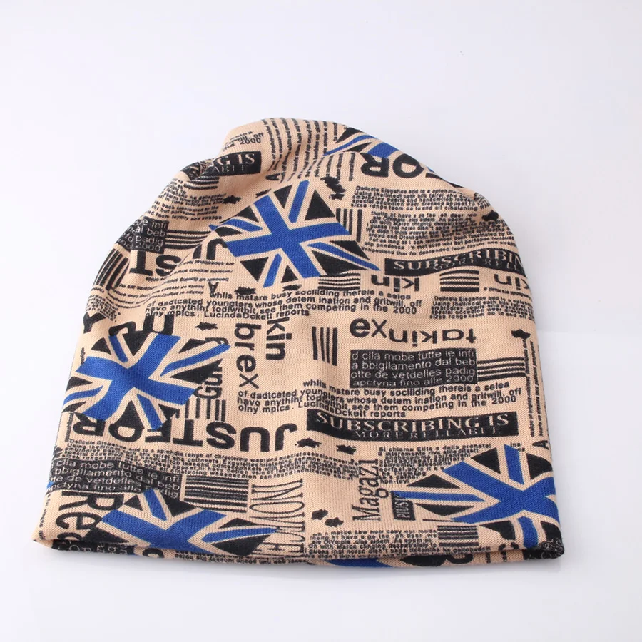 Женская шапка тюрбан с рисунком британского флага высоким воротником в