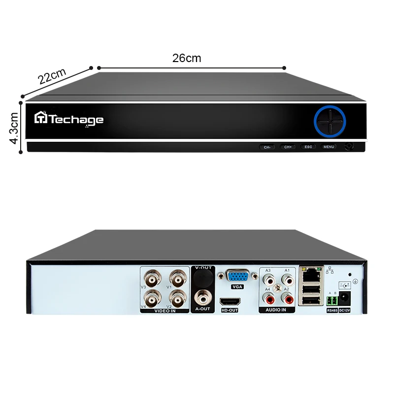 Techage 4CH 4MP AHD DVR комплект системы видеонаблюдения водостойкая наружная камера ИК