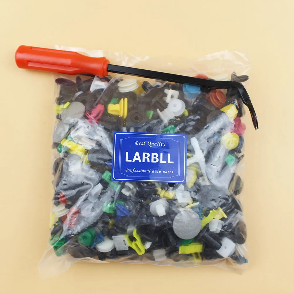 LARBLL 500 шт./компл. Авто штифт смешанного клипса обшивки панели двери застежка