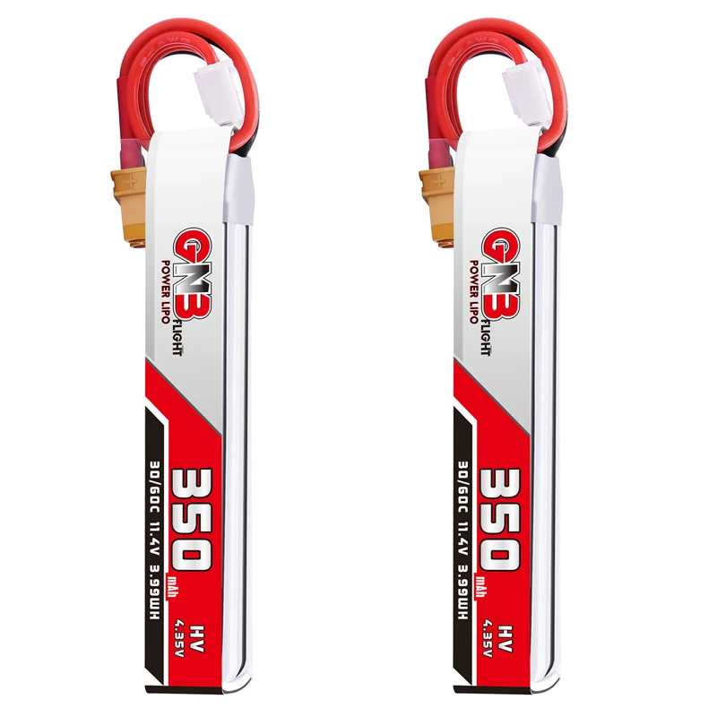 2 шт. GNB 350 мАч 3S 11 4 в 30C/60C HV Lipo батарея XT30 разъем для полноскоростного TinyLeader whoop Дрон