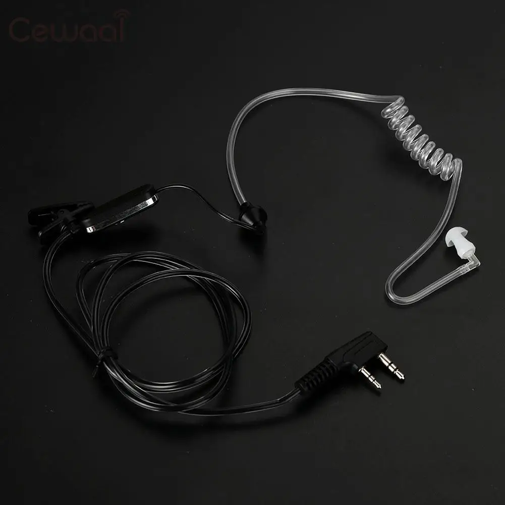 2 Pin Клип наушник гарнитура в ухо наушники микрофон Walkie Talkie радио безопасность