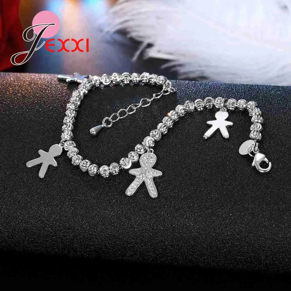 Wholesale Price Genuine 925 Sterling Silver Cute Figure Shaped Charms Bracelets For Women Girls Birthday Gifts Bijoux | Украшения и