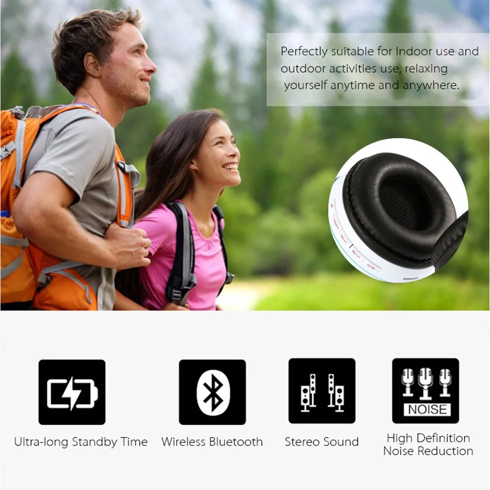 Toproad складные наушники bluetooth стерео Беспроводной гарнитура с микрофоном громкой