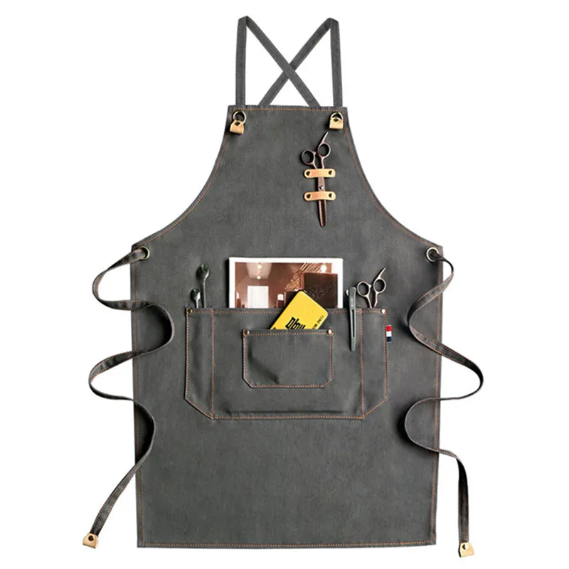 Черный серый синий джинсовый фартук для бариста бармена ожидания кондитерских