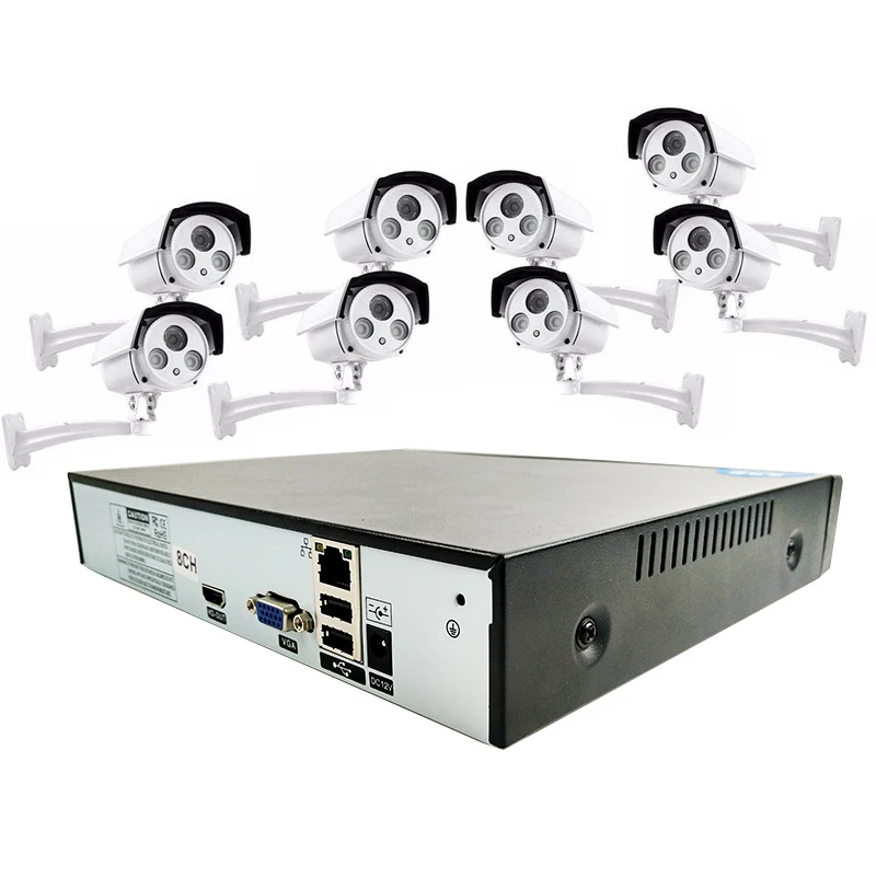 Ip камера видеонаблюдения 8 канальная сетевая 2 Мп 1080P NVR P2P APP|ip bullet camera|bullet