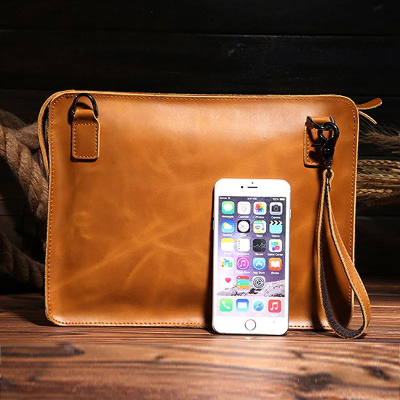 Высококачественный Мужской винтажный мессенджер из натуральной воловьей кожи