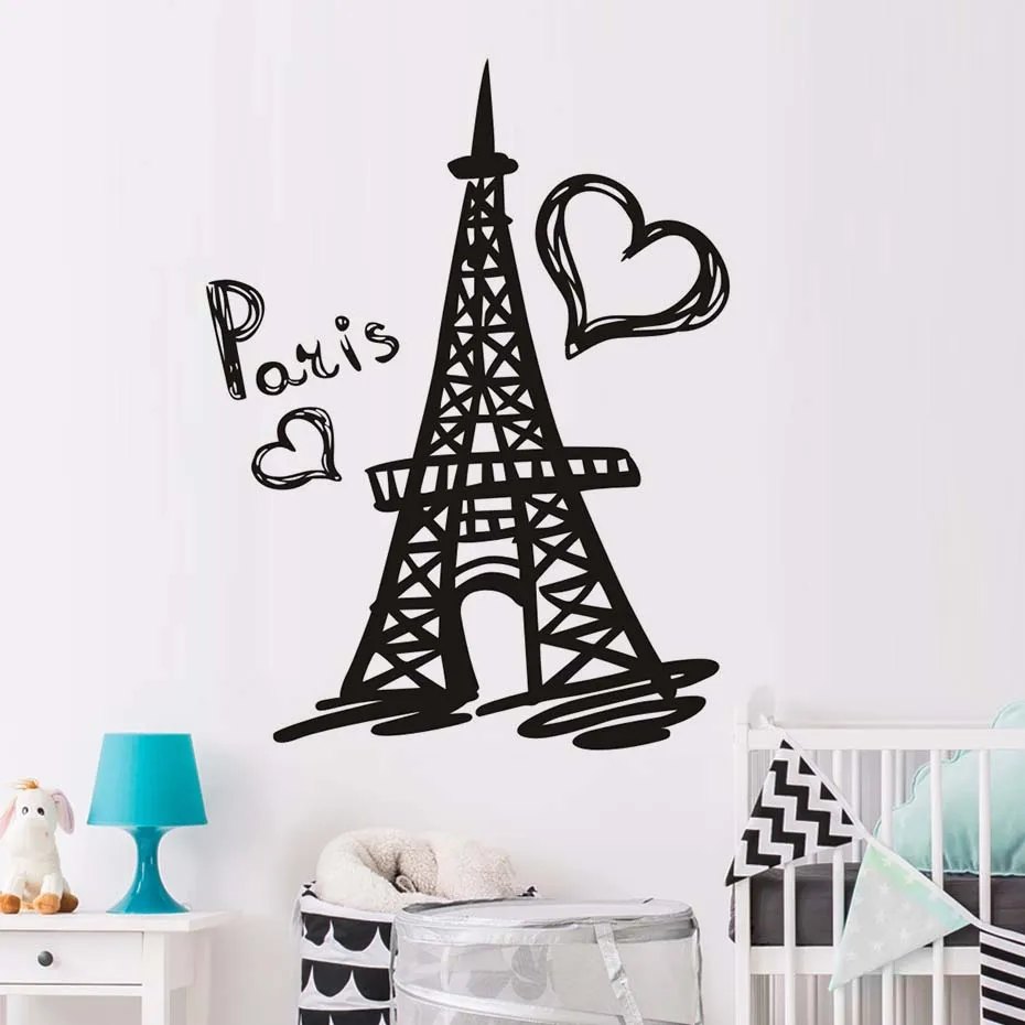 DCTOP Париж башня Наклейка на стену виниловые наклейки Символ дома Франция дизайн