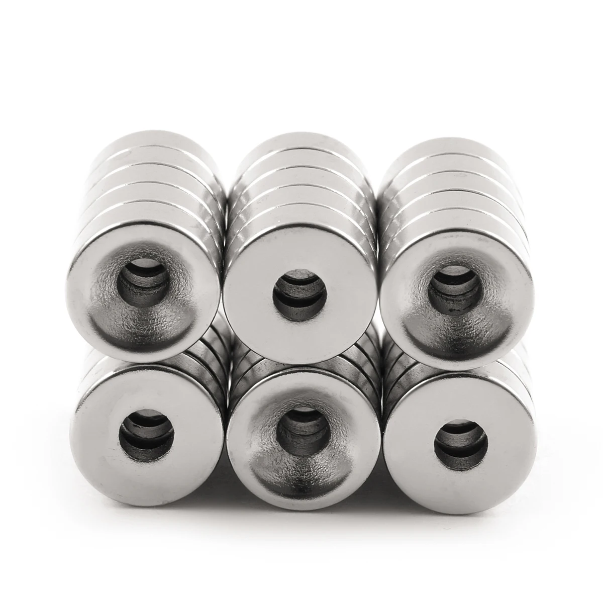 ZOOFOXS 5pcs 12 x 5 mm Hole 4mm Small Round Counstersunk Ring Neodymium Magnet Craft Permanent Rare Earth Magnets 12*5-4mm