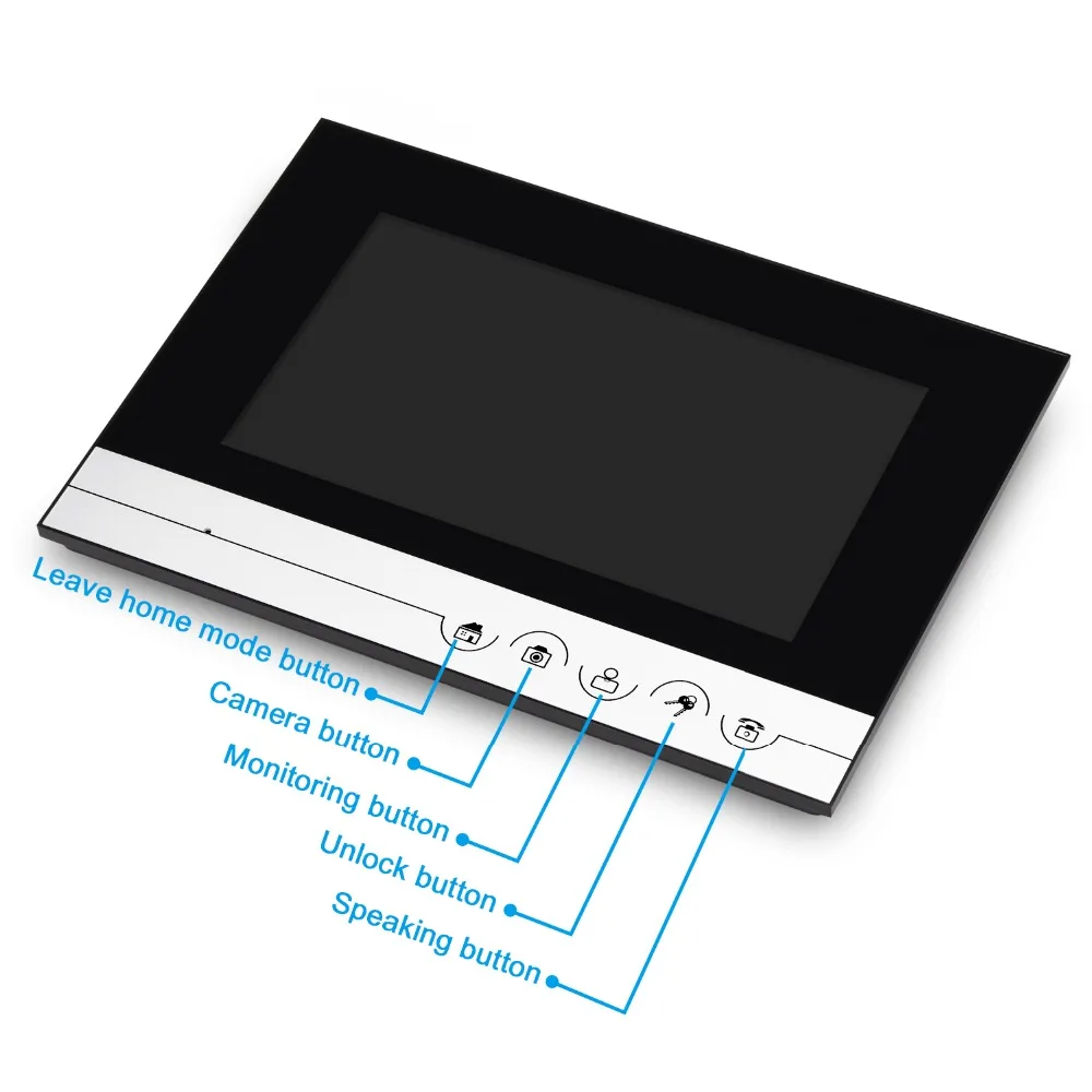 Video Intercom Color 7'' LCD Screen Wired DoorPhone Audio with 700TVL CMOS Door Bell V70Rm-M4 | Безопасность и защита