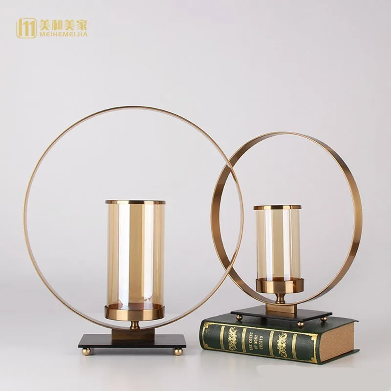 

candlelight dinner Metal glass Candle Holder dining table stainless steel Candlestick home decor crafts room decoration objects