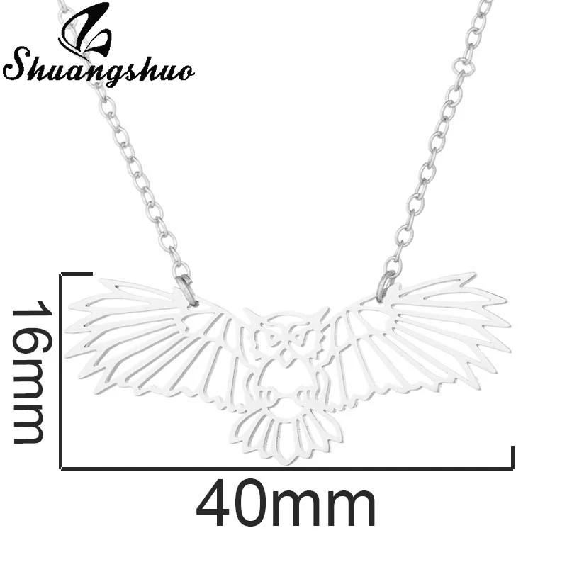 Owl Necklace XL603 Shuangshuo из нержавеющей стали карта мира ожерелья с подвесками для женщин модные ювелирные изделия животных Сова Олень ожерелье золотой череп колье - Окраска металла: Owl Necklace XL603