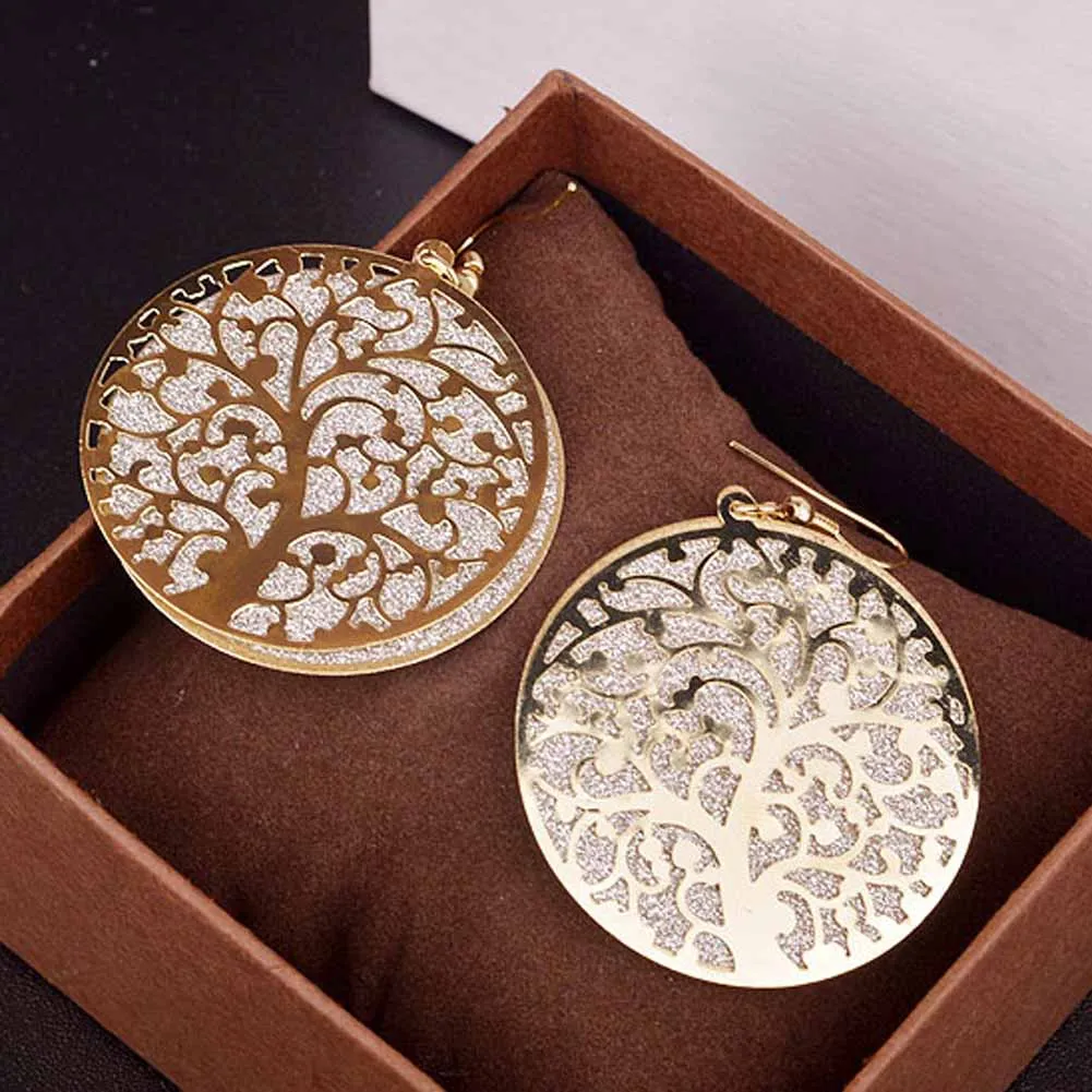 Горячая продажа Модная бижутерия Серьги подвески с древом жизни Винтажные