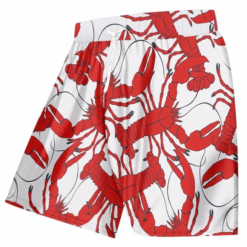 OGKB летние пляжные шорты для мужчин Забавный принт красный Лобстер 3d плавки