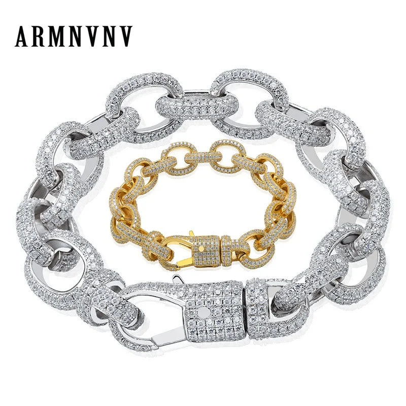 ARMNVNV хип хоп/панк мужские браслеты Iced Out кубический циркон Майами Снаряженная