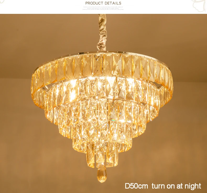 

Modern Chandeliers American K9 Crystal Chandelier Lights Fixture European Round Pendant Lamps Hall Bed Room Home Indoor Lighting