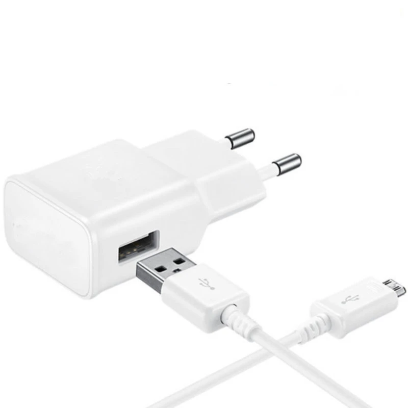 Настенное зарядное устройство 100% с micro usb кабелем длиной 1 м для Samsung Galaxy J1 Ace J2 J3 J5 J7