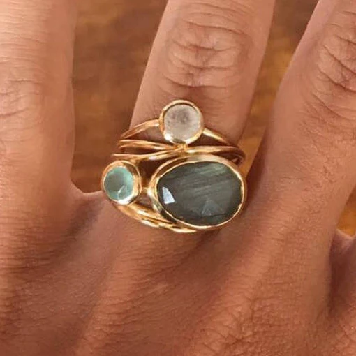 Bague Ringen, 6 цветов, овальное кольцо с камнями для женщин, классическое сереб