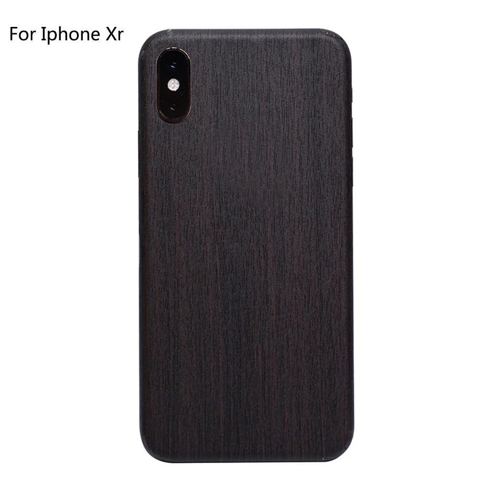 Black For Iphone XR Скины против царапин винтажные наклейки для телефона деревянные зерна матовые задние защитные аксессуары ПВХ пленка для полного покрытия для IPhone X Xr - Цвет: Black For Iphone XR