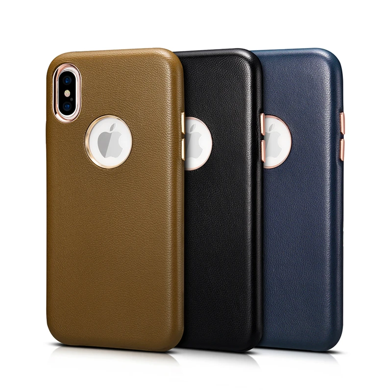 

XOOMZ For iPhone X Case Classic Touch Feeling Soft Genuine Leather sheepskin For iPhone X Apple Phone Slim Back Cover