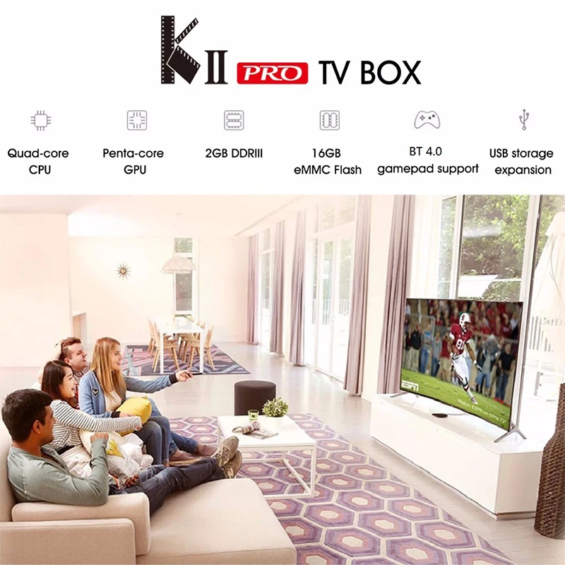 ТВ-приставка MECOOL KII Pro DVB-T2 &amp S2 DVB-C Android 7 1 четырехъядерный процессор Amlogic S905D BT4.0 2