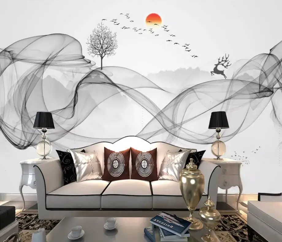 3D-обои на заказ фотообои абстрактный пейзаж фон для телевизора Настенная роспись