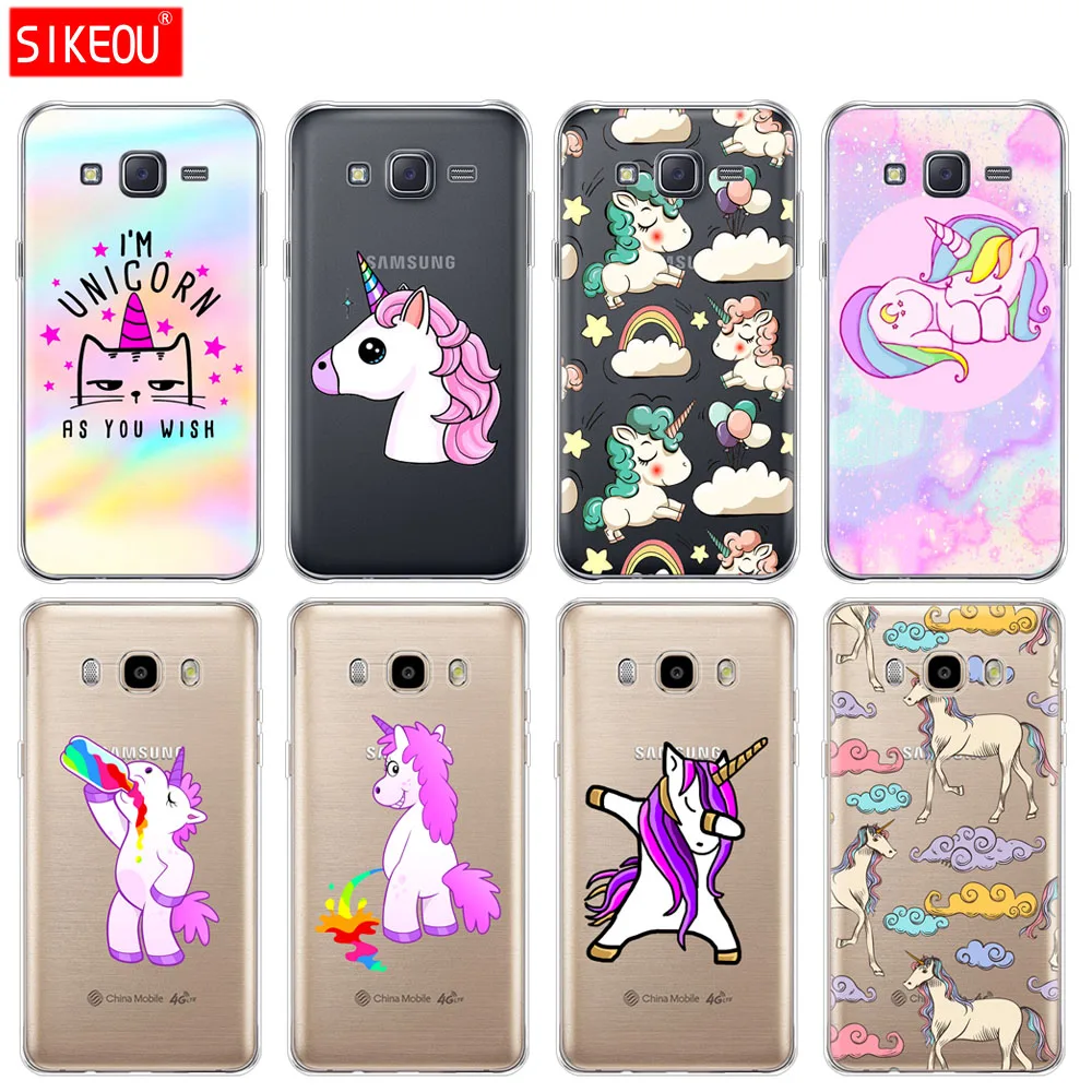 Силиконовый чехол для телефона Samsung Galaxy J1 J2 J3 J5 J7 MINI 2016 2015 prime Cute Hippo единорог лошадь