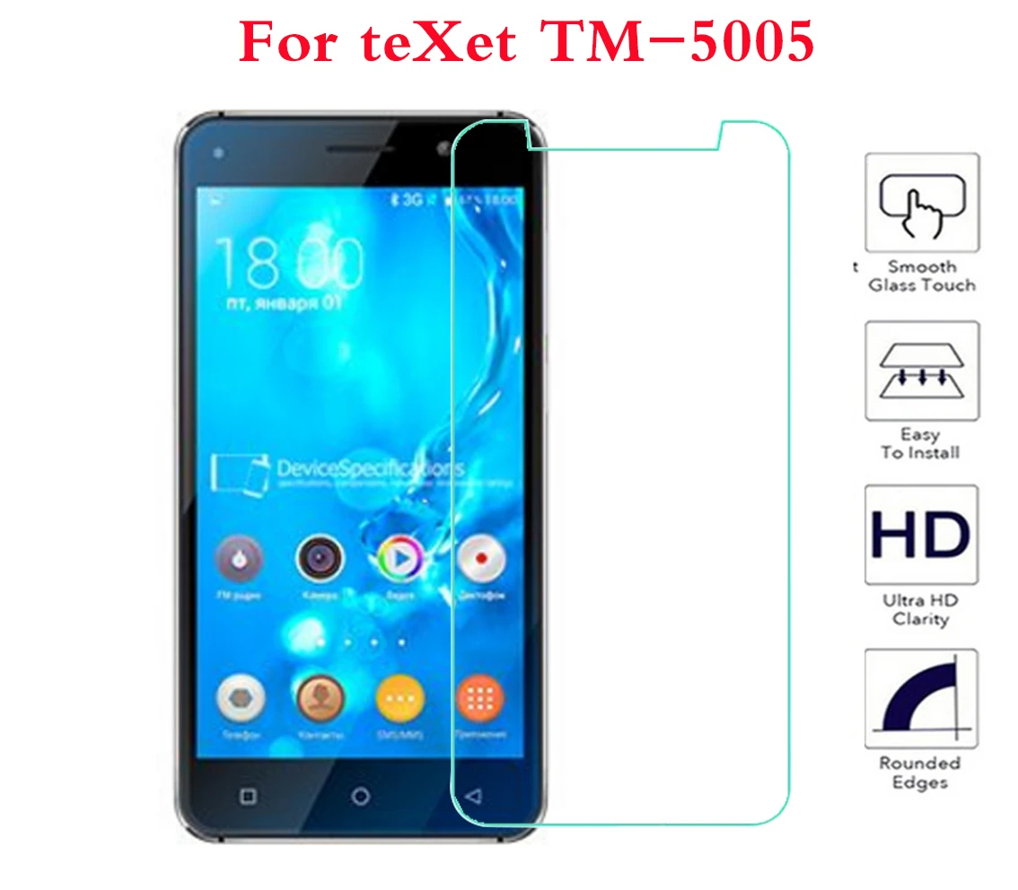 Для teXet TM 5005 закаленное стекло 2.5D 9H защитная пленка Взрывозащищенный ЖК экран