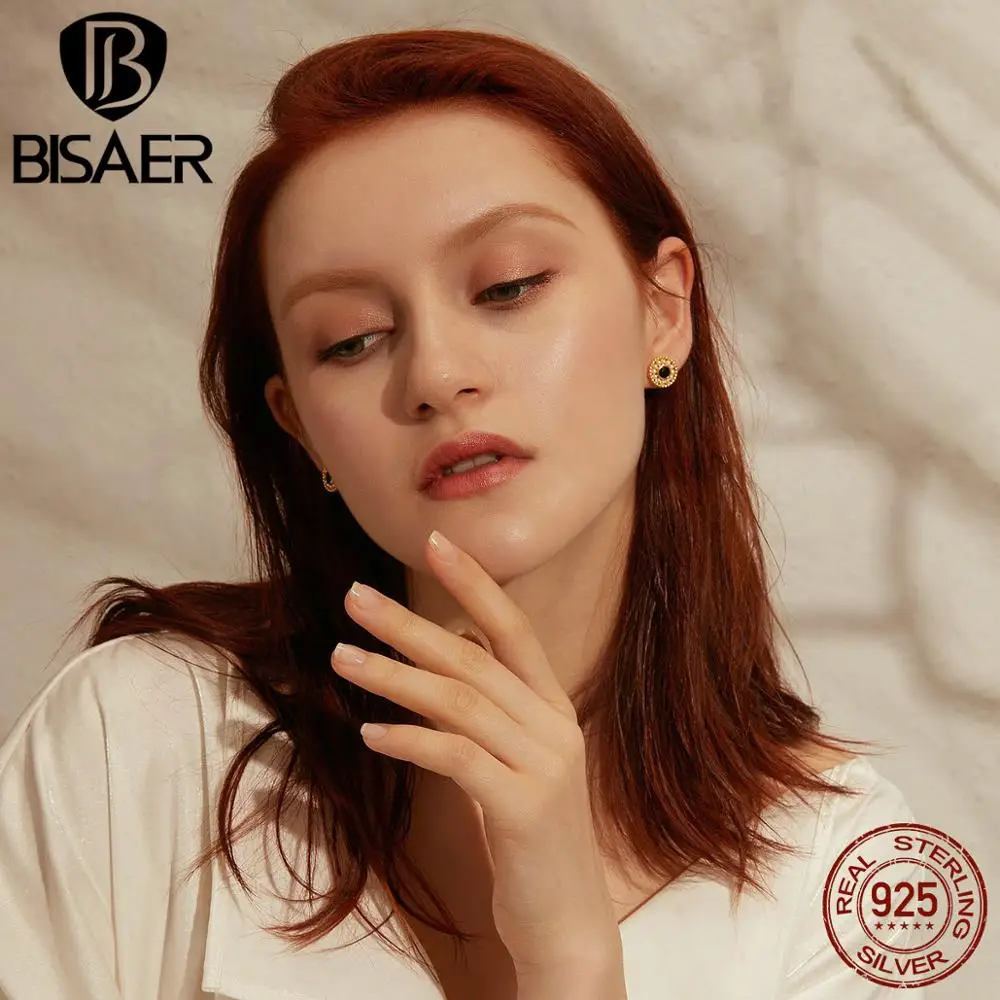 Женские серьги-гвоздики из богемного жемчуга Bisaer серьги стерлингового серебра 925