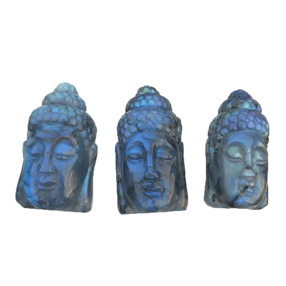 

Natural Labradorite Of Buddha Crystal Skull Handcarved Reiki Healing Quartz Mineral Crystal Stone
