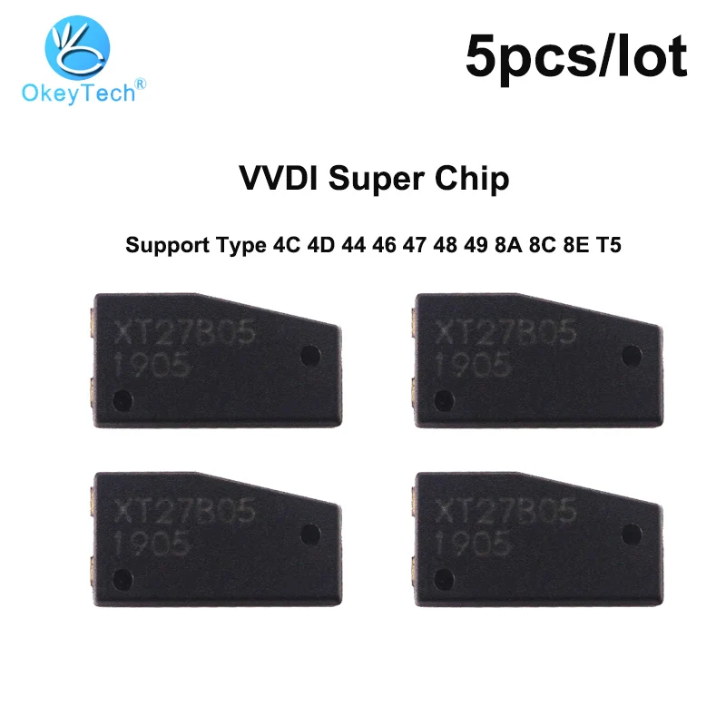 OkeyTech 5 шт./лот VVDI супермодные сандалии транспондер чип для автомобиля с откидным верхом 4C 4D, 44, 46, 47, 48, 49, 8A 8C 8E T5 Автомобильная Противоугонная чипы